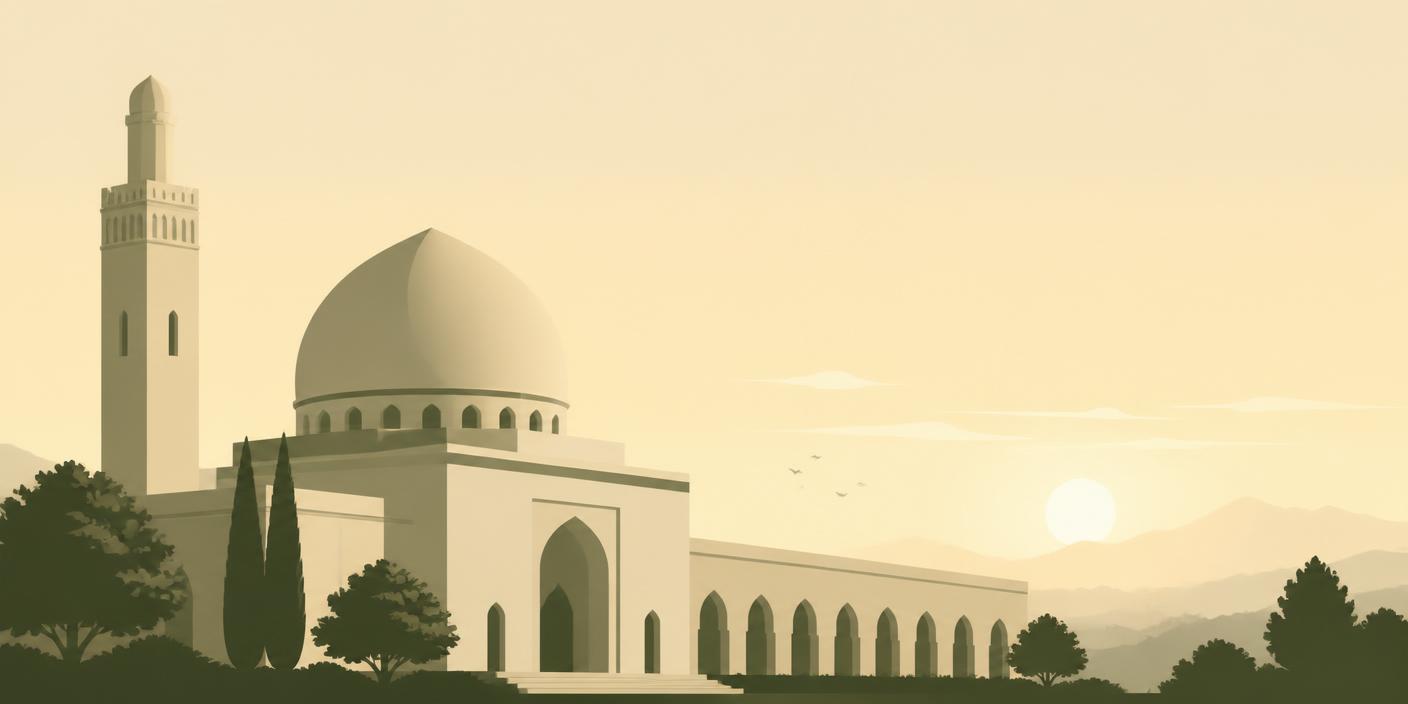Masjid silhouette at dawn — Bangalore Islahi Centre (bicme.in) Salafi madrasa and place of worship