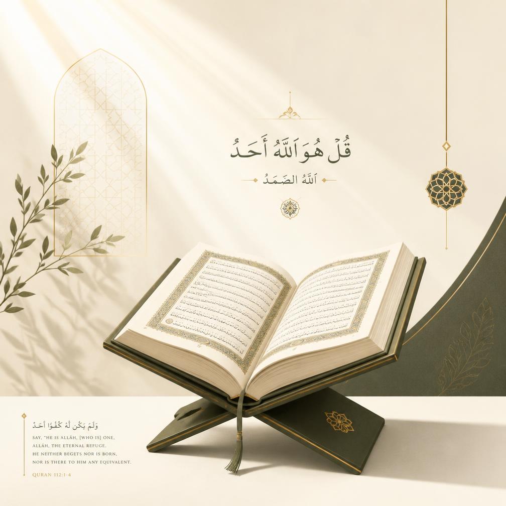 Open Qur'an on a rehal — Quran Tajweed classes at Bangalore Islahi Centre